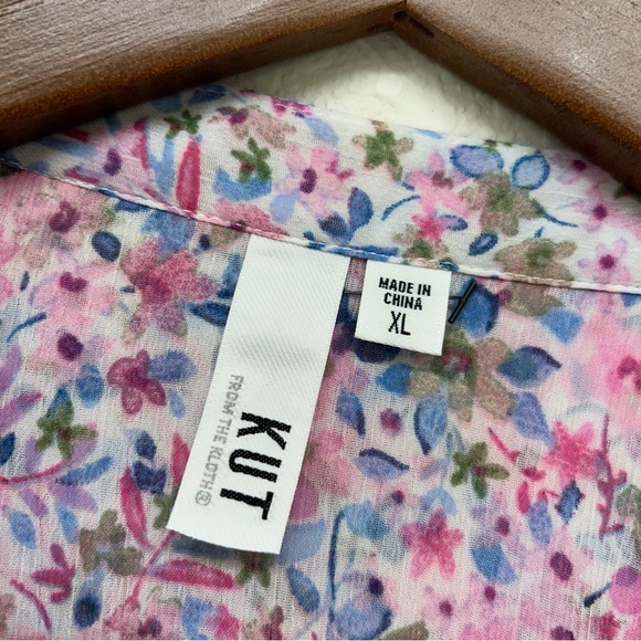 Kut from the Kloth Floral Blouse - Pink and Blue - Picture 8 of 9